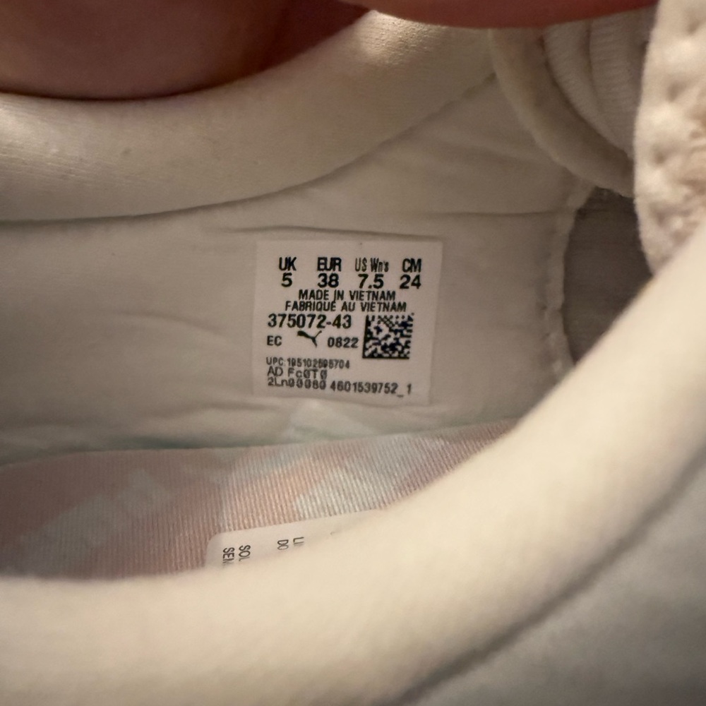 Puma Women's White and Light Pink Sneakers - Picture 5 of 5